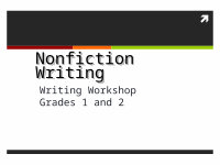 Page 1: Nonfiction Writing Writing Workshop Grades 1 and 2